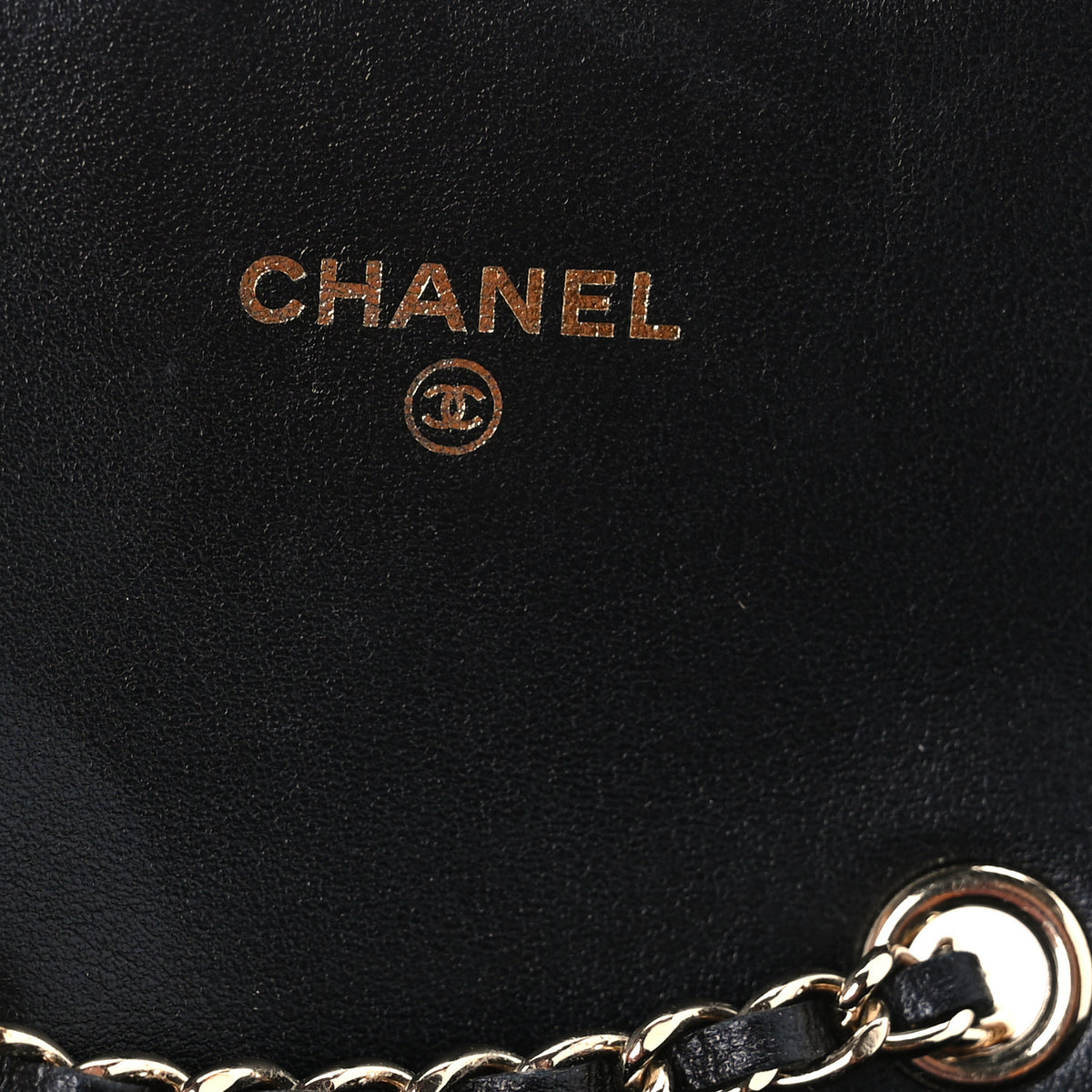 Jersey Quilted Flap Chain Waist Bag Black