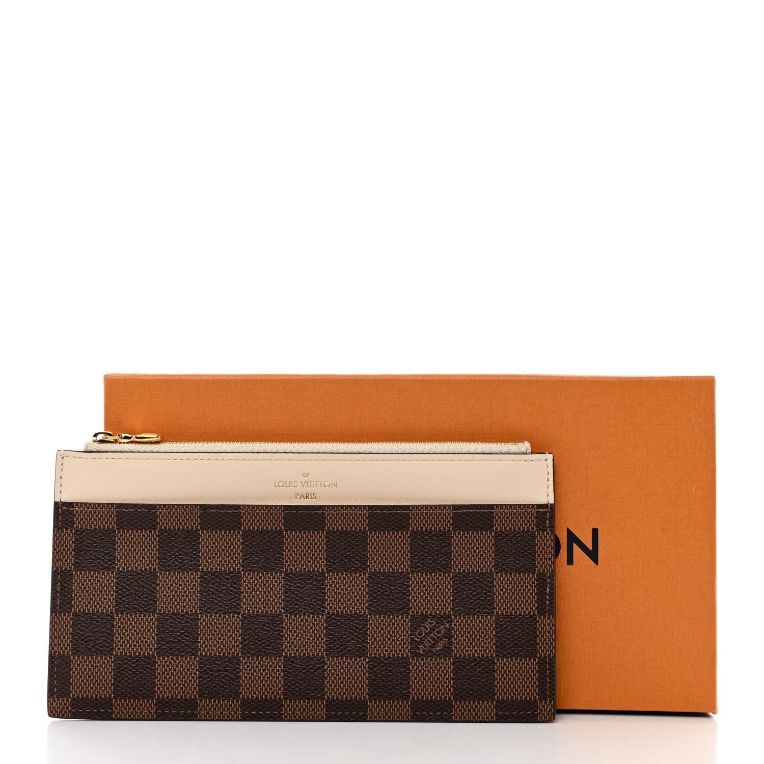 Louis Vuitton Damier Ebene Slim Purse Cream 7 of 7
