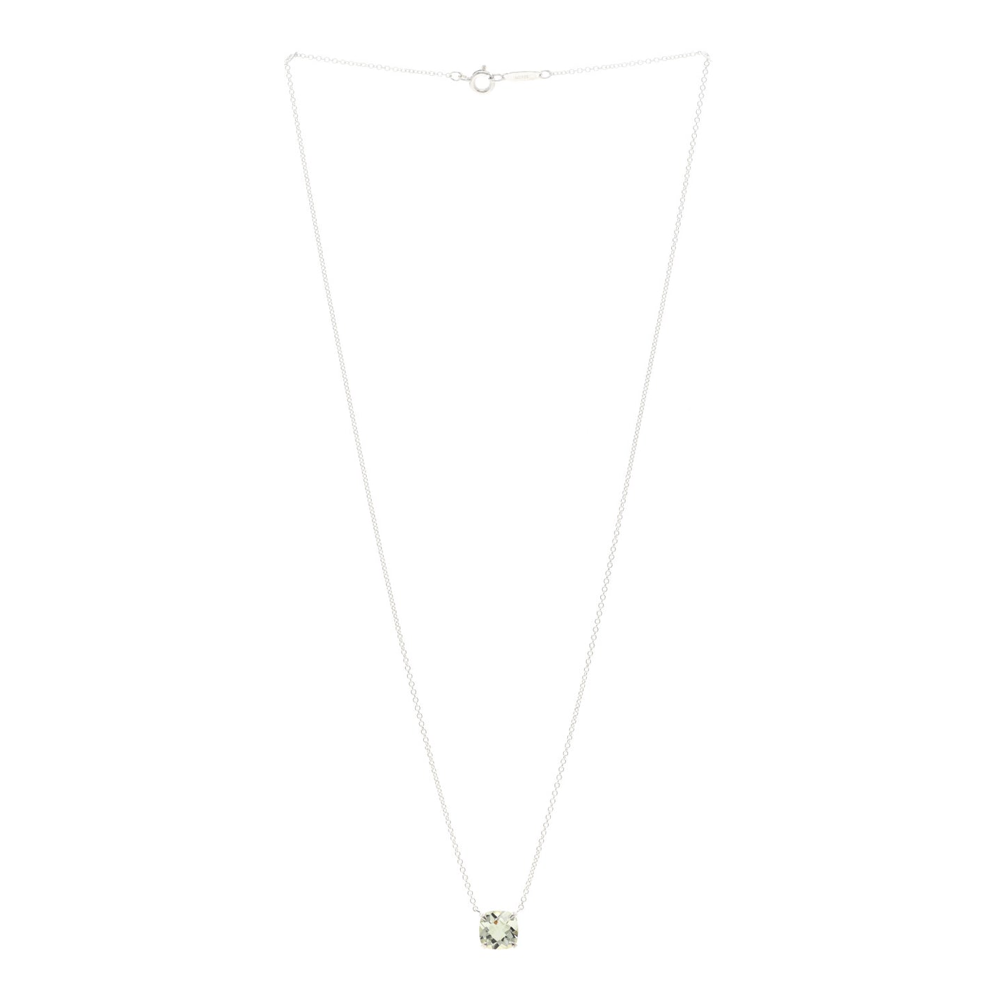 Sterling Silver Prasiolite Sparklers Pendant Necklace