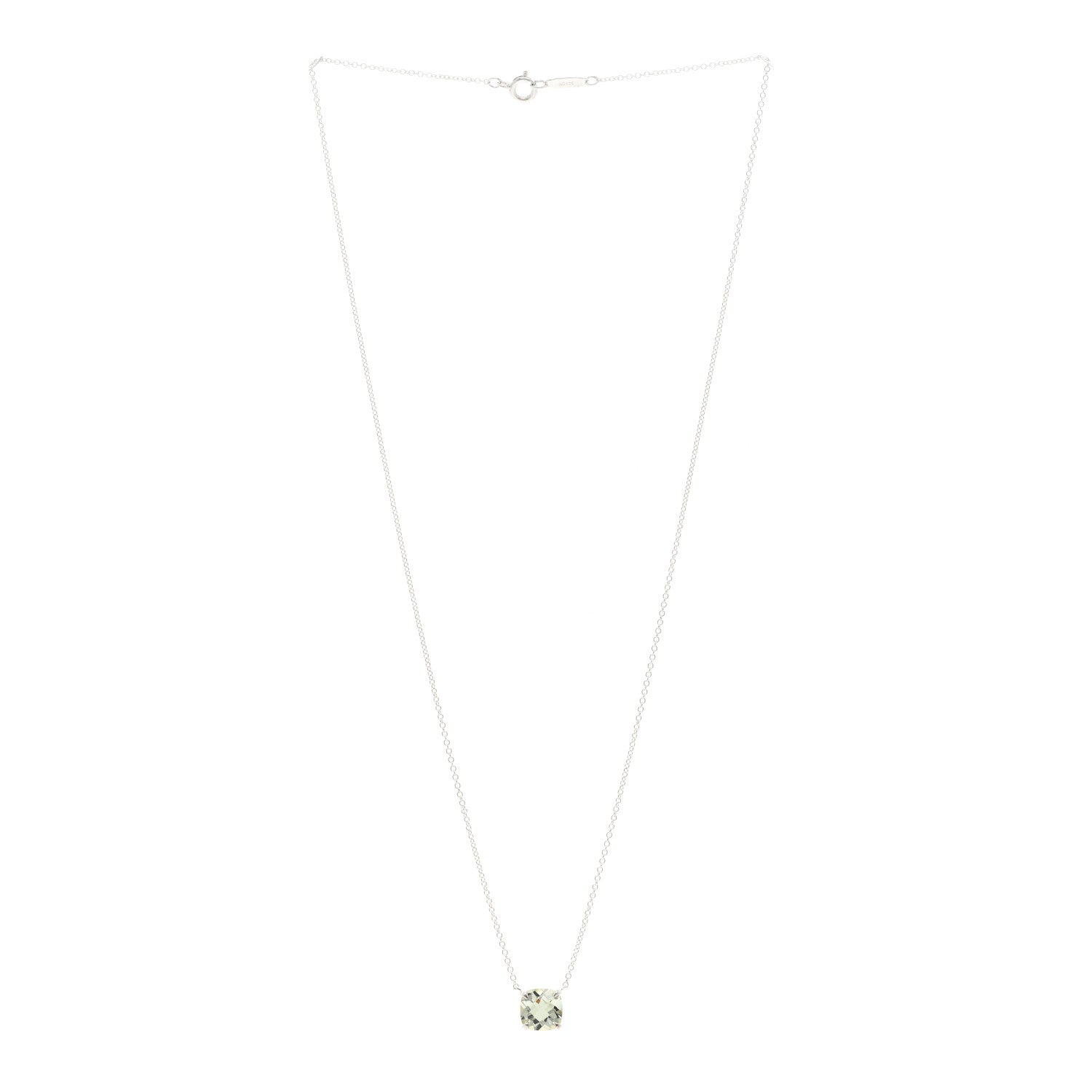 Tiffany Sterling Silver Prasiolite Sparklers Pendant Necklace 3 of 4