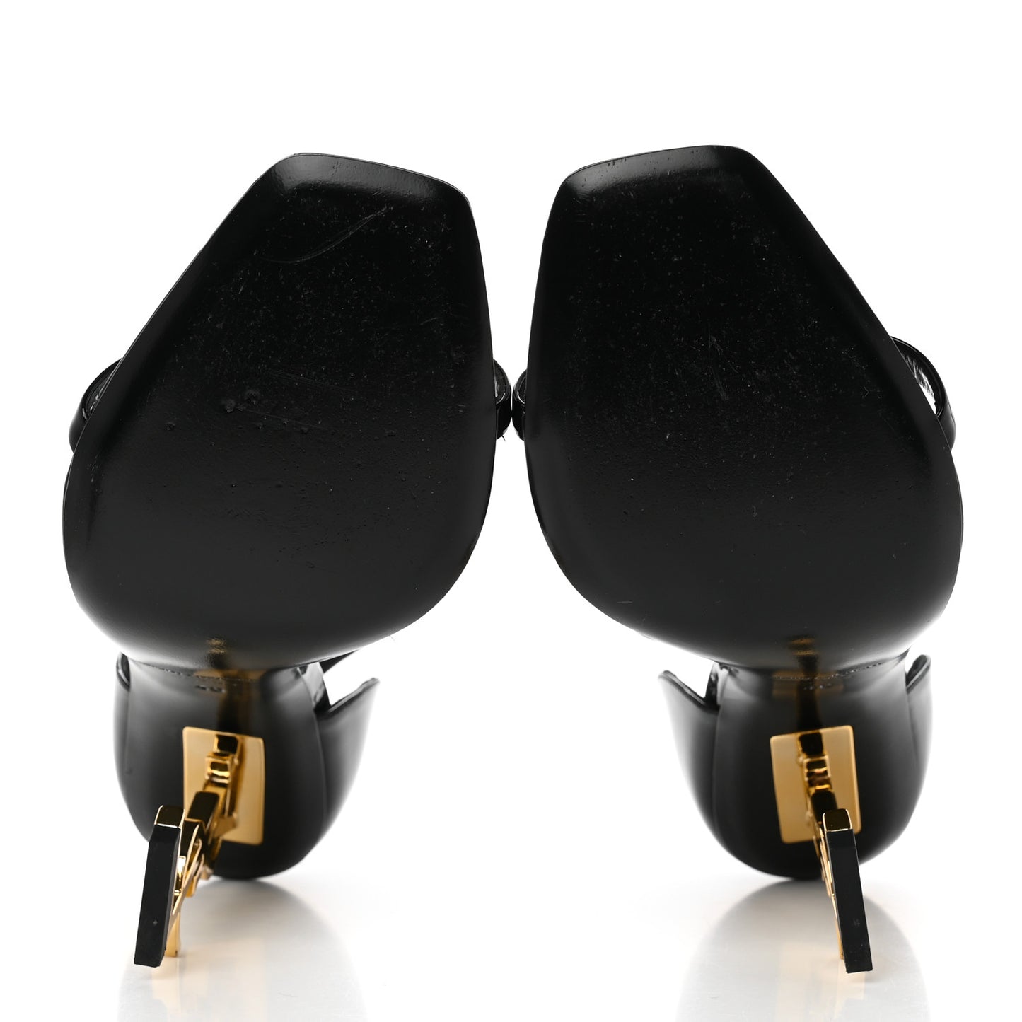 Patent Calfskin Opyum 110 Sandals 40 Black Gold