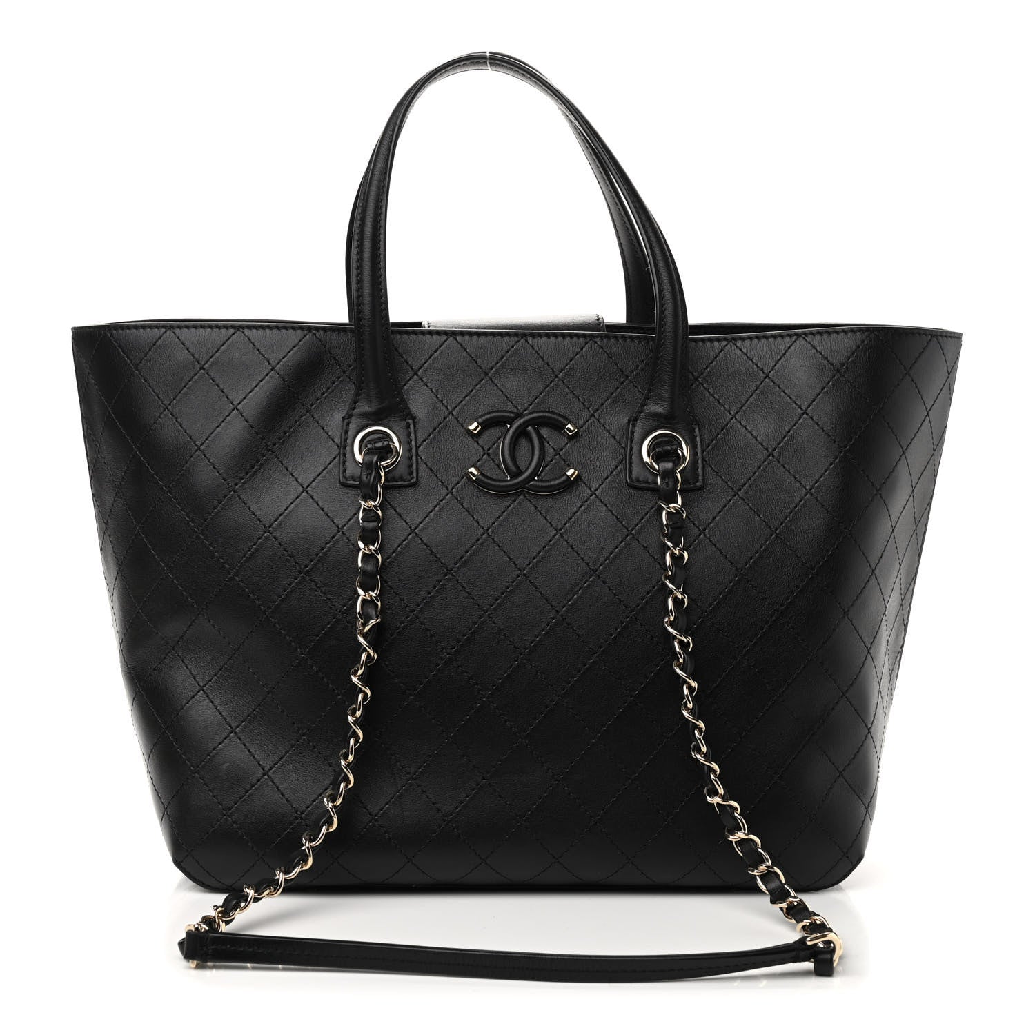 Chanel Calfskin Stitched Shopping Tote Black 1 of 11