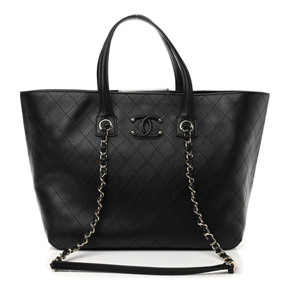 Chanel Calfskin Stitched Shopping Tote Black 1 of 11