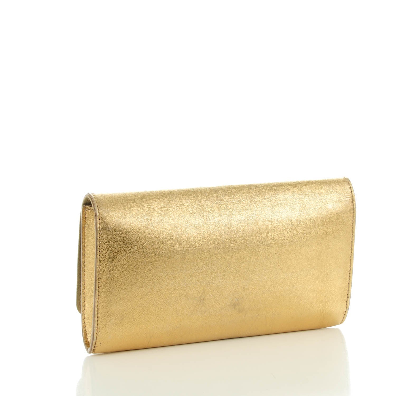 Louis Vuitton Metallic Calfskin Louise Clutch Gold 144458