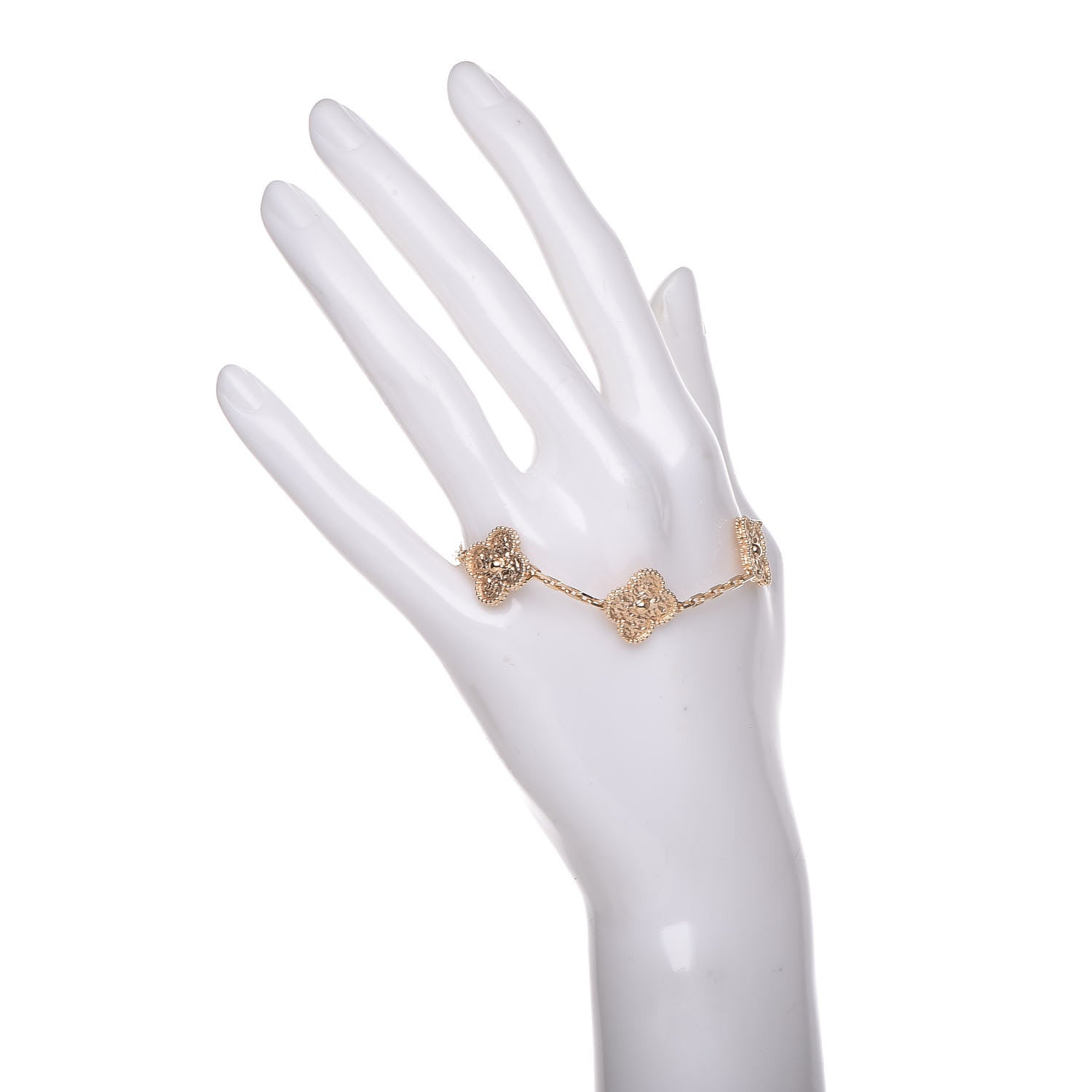 Van Cleef & Arpels 18K Yellow Gold 5 Motifs Vintage Alhambra Bracelet 2 of 5