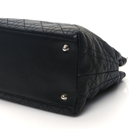 Christian Dior Lambskin Cannage Small Soft Lady Dior Tote Black 10 of 10