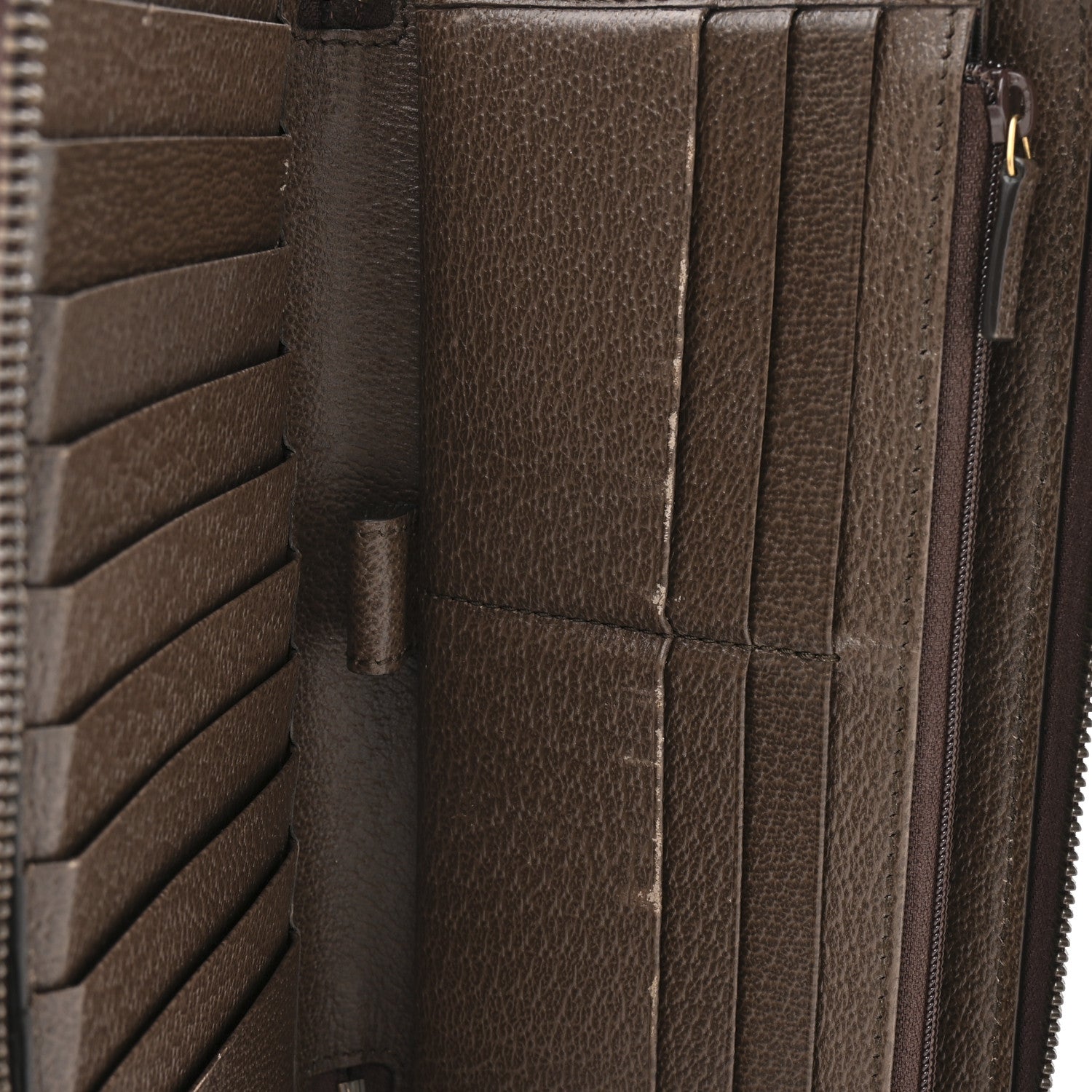Gucci GG Supreme Monogram Web Ophidia Zip Around Phone Holder Wristlet Wallet Brown 9 of 11