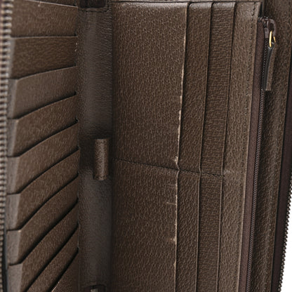 Gucci GG Supreme Monogram Web Ophidia Zip Around Phone Holder Wristlet Wallet Brown 9 of 11
