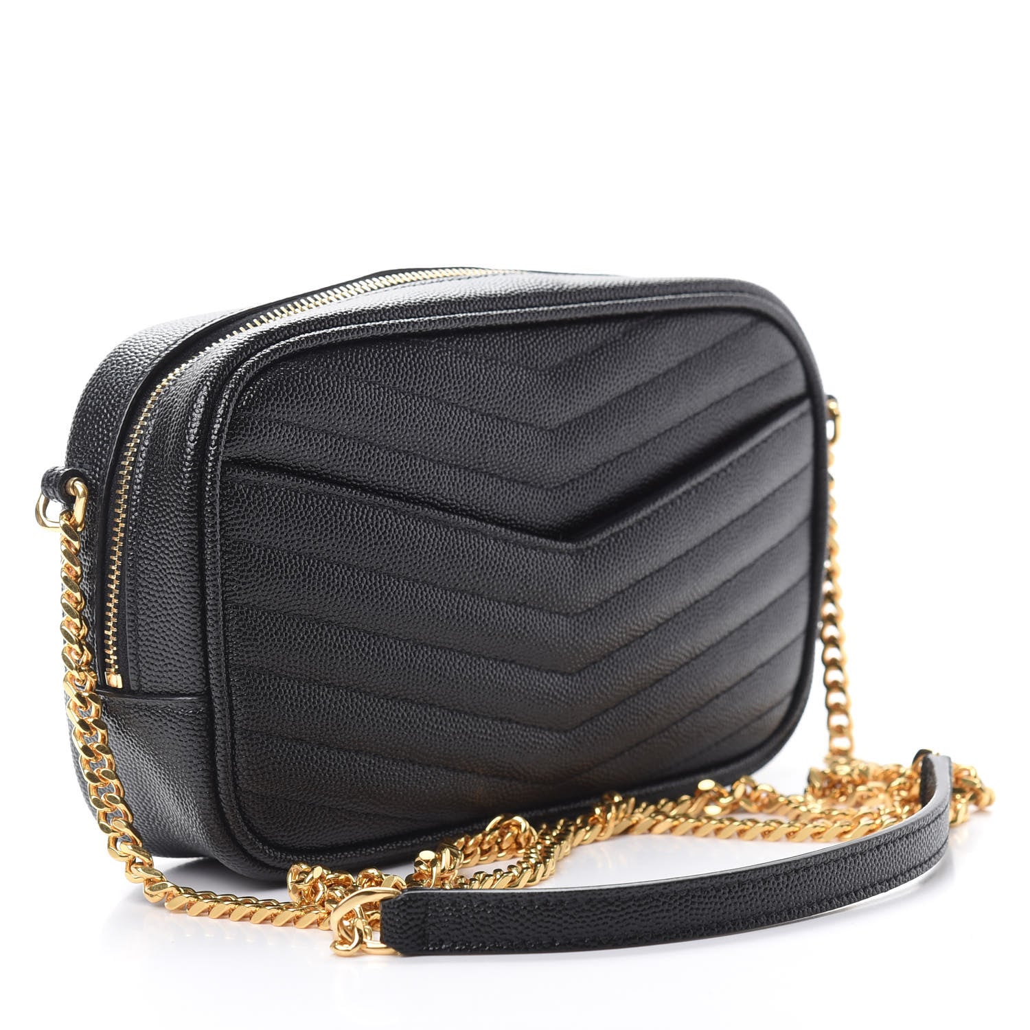 Saint Laurent Grain De Poudre Matelasse Monogram Mini Lou Camera Bag Black 3 of 10