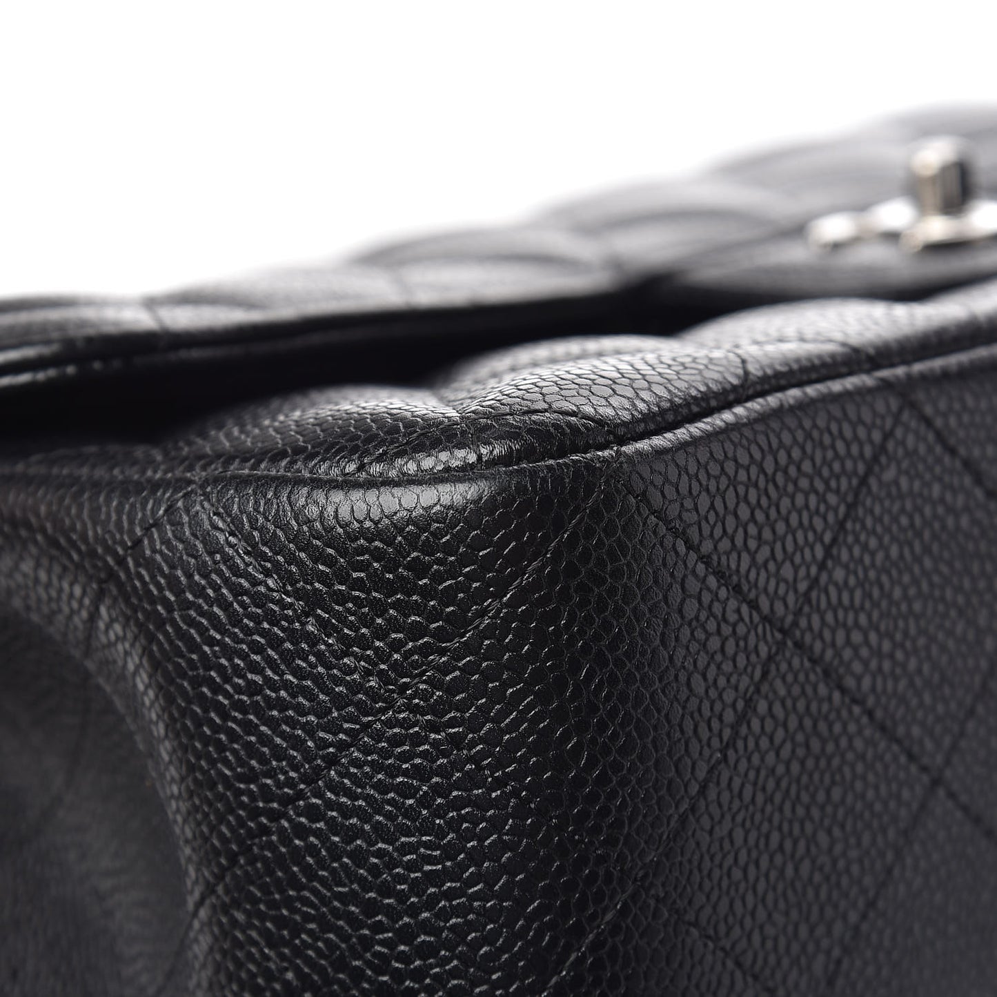 Caviar Quilted Jumbo Double Flap Black