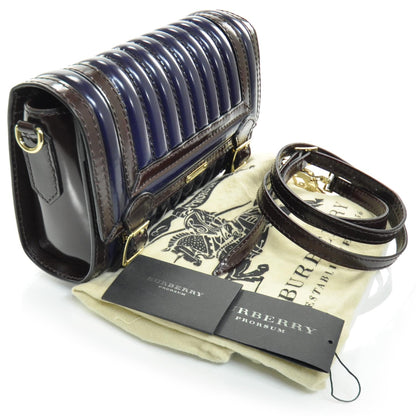 Burberry Glossed Leather Doyle Shoulder Bag Ink and Plum 3 of 8