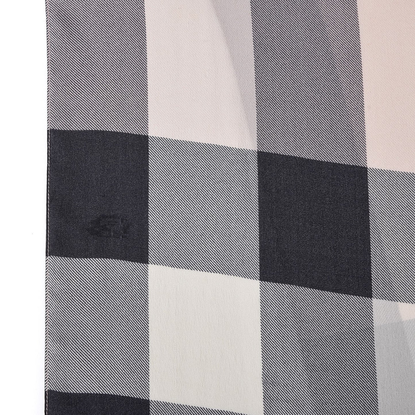 Silk Giant Check Scarf Pink