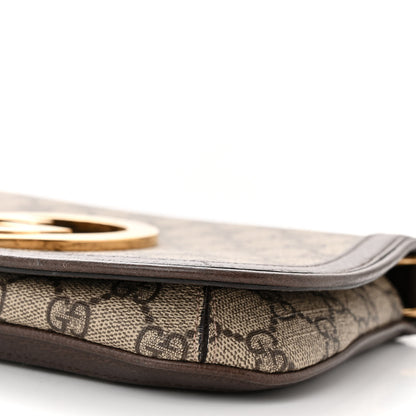 Gucci GG Supreme Monogram Textured Dollar Calfskin Blondie Chain Shoulder Flap Bag Beige Ebony New Acero 10 of 10