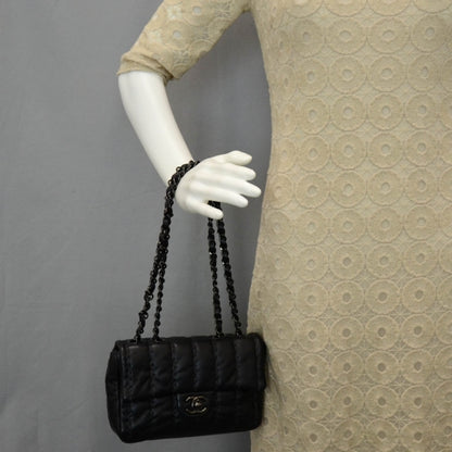 Chanel Lambskin Vertical Stitched Mini Flap Black 2 of 10