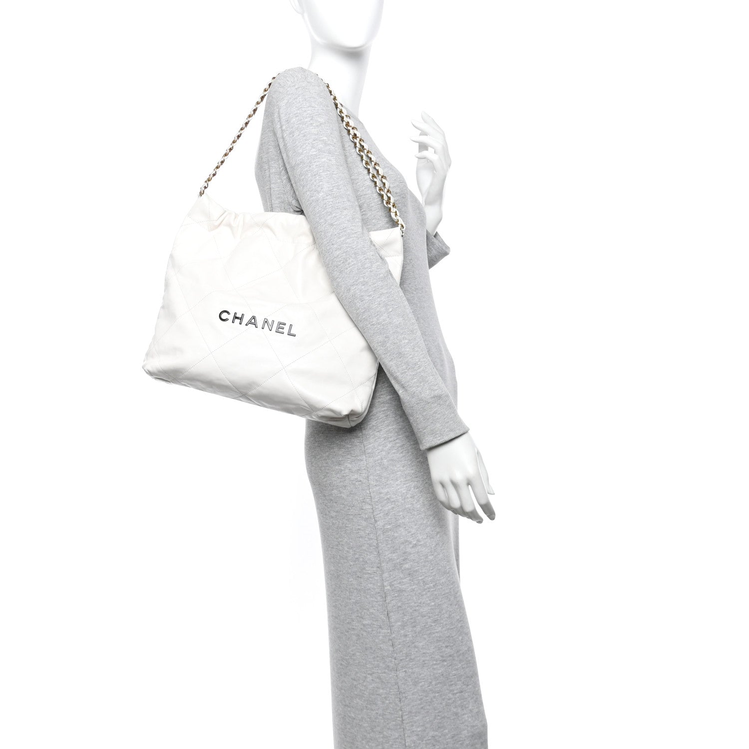 Chanel Calfskin Quilted Small Chanel 22 White 2 of 14