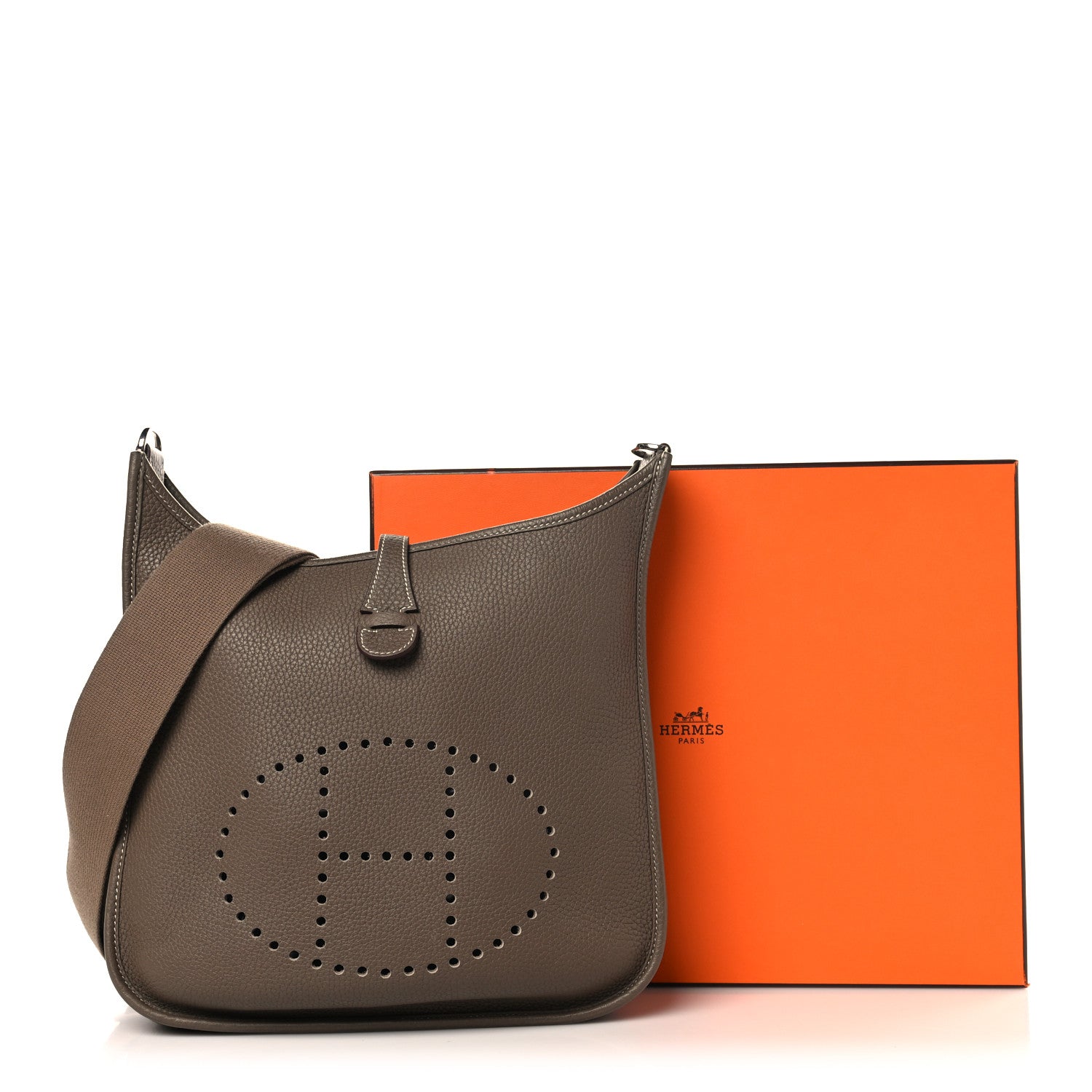Hermes Taurillon Clemence EVELYNE III PM Etoupe 11 of 11