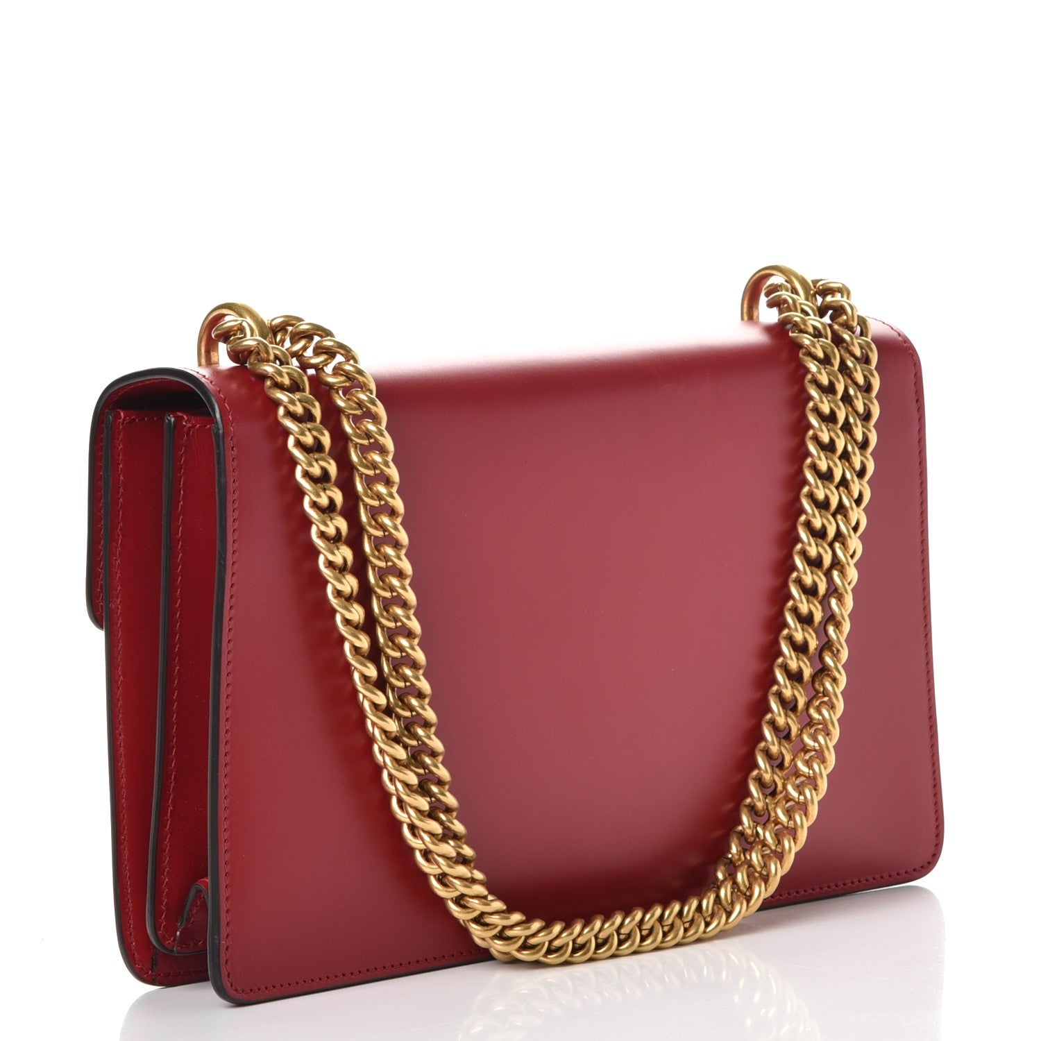 Gucci Knight Calfskin Medium GG Marmont Chain Handle Bag Hibiscus Red 4 of 8