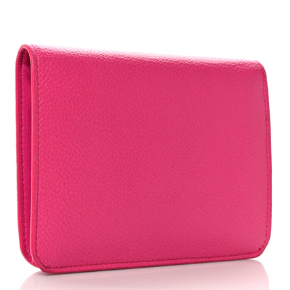 Balenciaga Calfskin Logo Medium Cash Wallet Acid Fuchsia 3 of 8