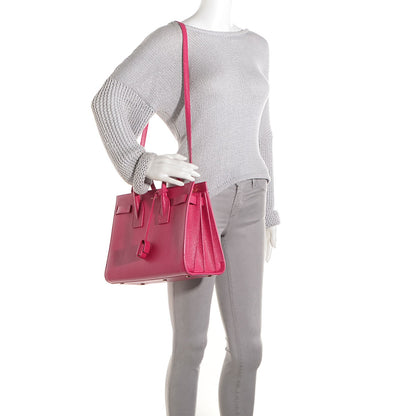 Saint Laurent Grained Calfskin Small Sac De Jour Lipstick Pink 2 of 7