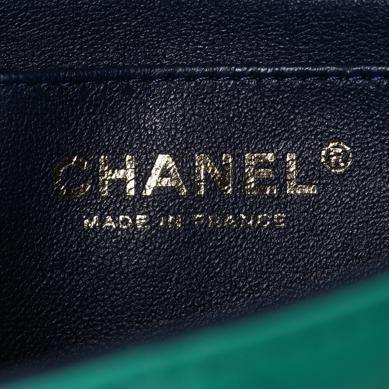 Chanel Lambskin Quilted Bi-Color Mini Top Handle Rectangular Flap Green Dark Blue 6 of 10