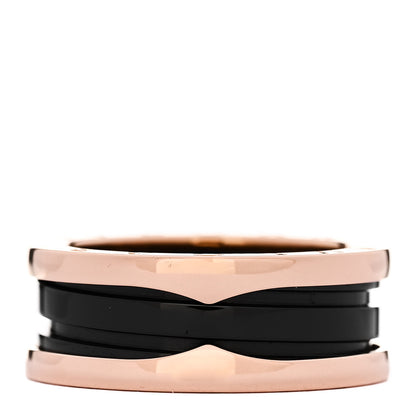 Bulgari 18K Rose Gold Black Ceramic B.Zero1 Two-Band Ring 56 7.5 3 of 6