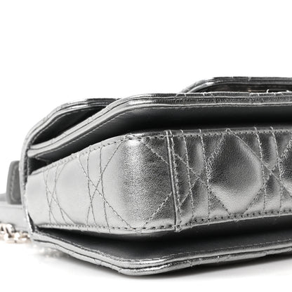 Christian Dior Metallic Lambskin Cannage Mini Jolie Top Handle Bag Silver 9 of 10