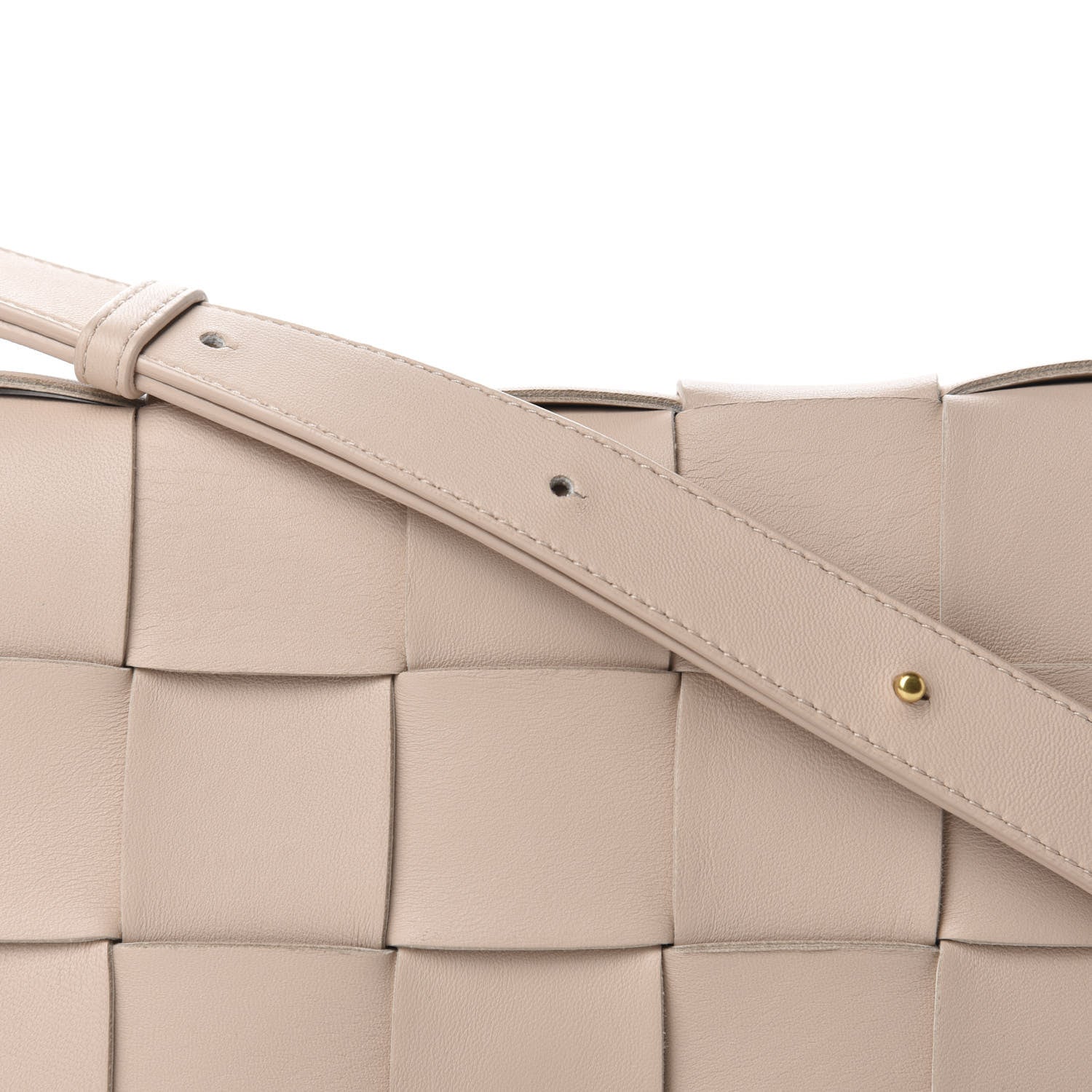 Bottega Veneta Lambskin Maxi Intrecciato Cassette Crossbody Bag Almond 9 of 9