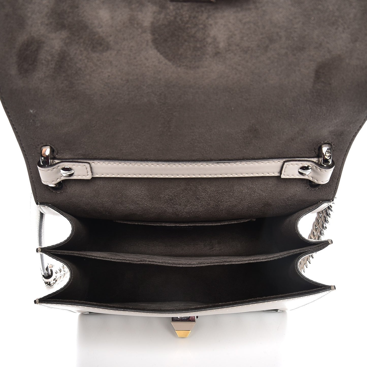 Vitello Liberty Lucido Catalan Mirror Hypnoteyes Studded Small Kan I Shoulder Bag Grigio Polvere Bordeaux Multicolor