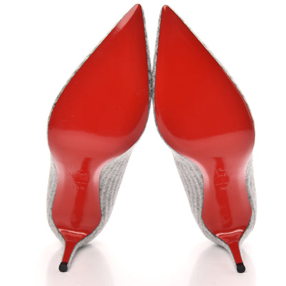 Christian Louboutin Flanelle Tennis Kate 85 Pumps 36.5 Grey 5 of 8