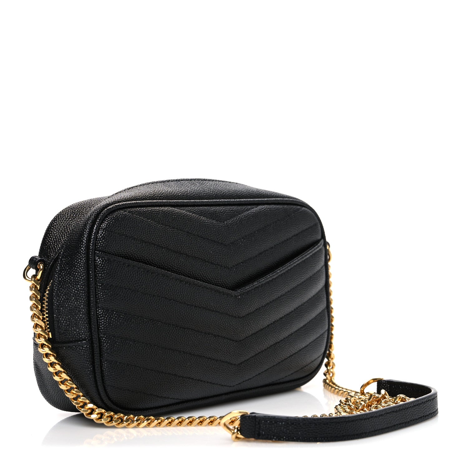 Saint Laurent Grain De Poudre Matelasse Monogram Mini Lou Camera Bag Black 3 of 10