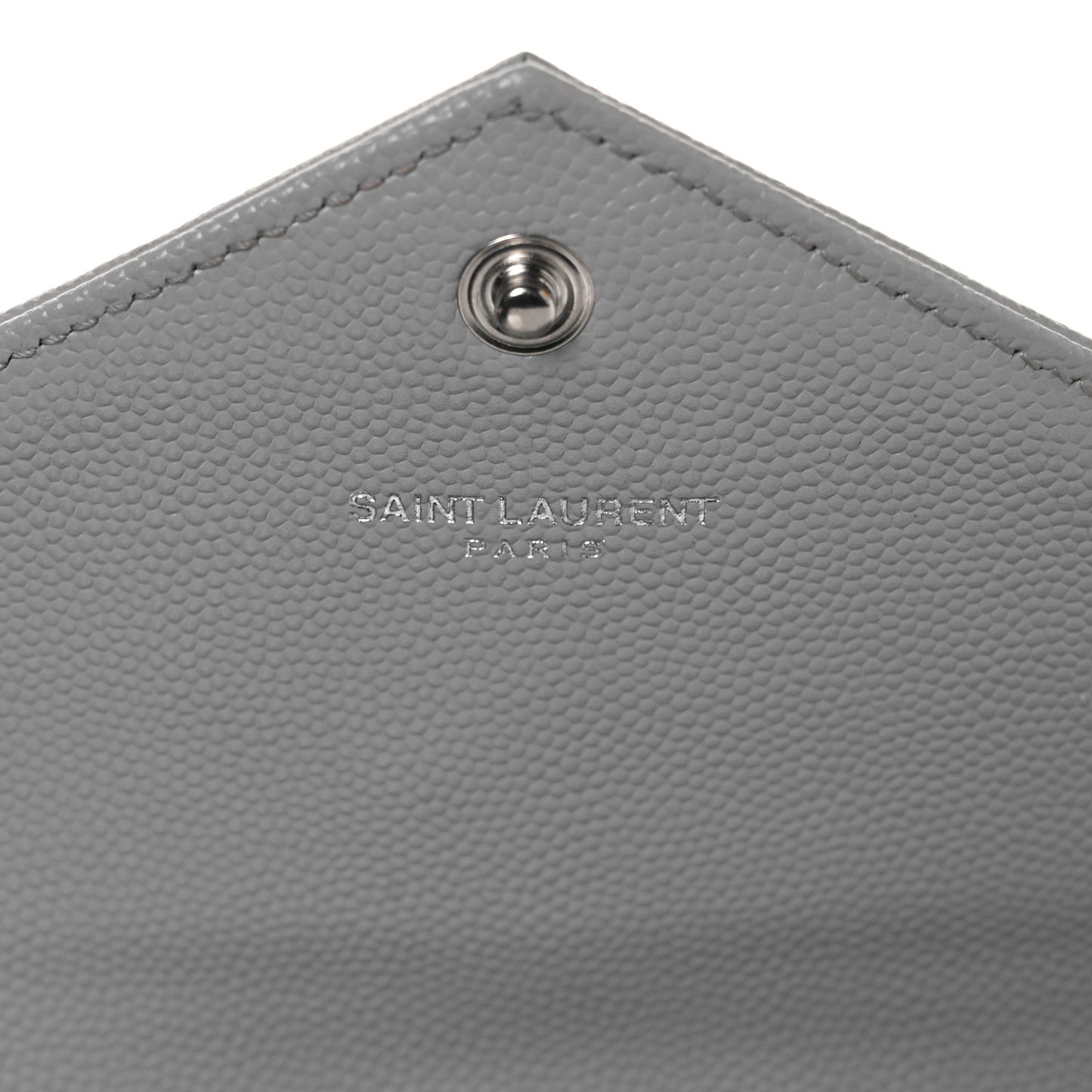 Grain De Poudre Matelasse Chevron Small Monogram Chain Wallet Light Grey
