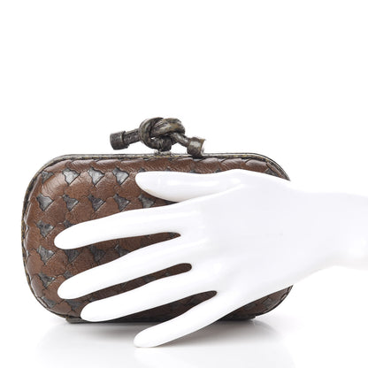 Bottega Veneta Ayers Grained Calfskin Intrecciato Knot Studded Clutch 2 of 14