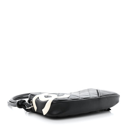 Chanel Calfskin Quilted Cambon Pochette Black White 4 of 11