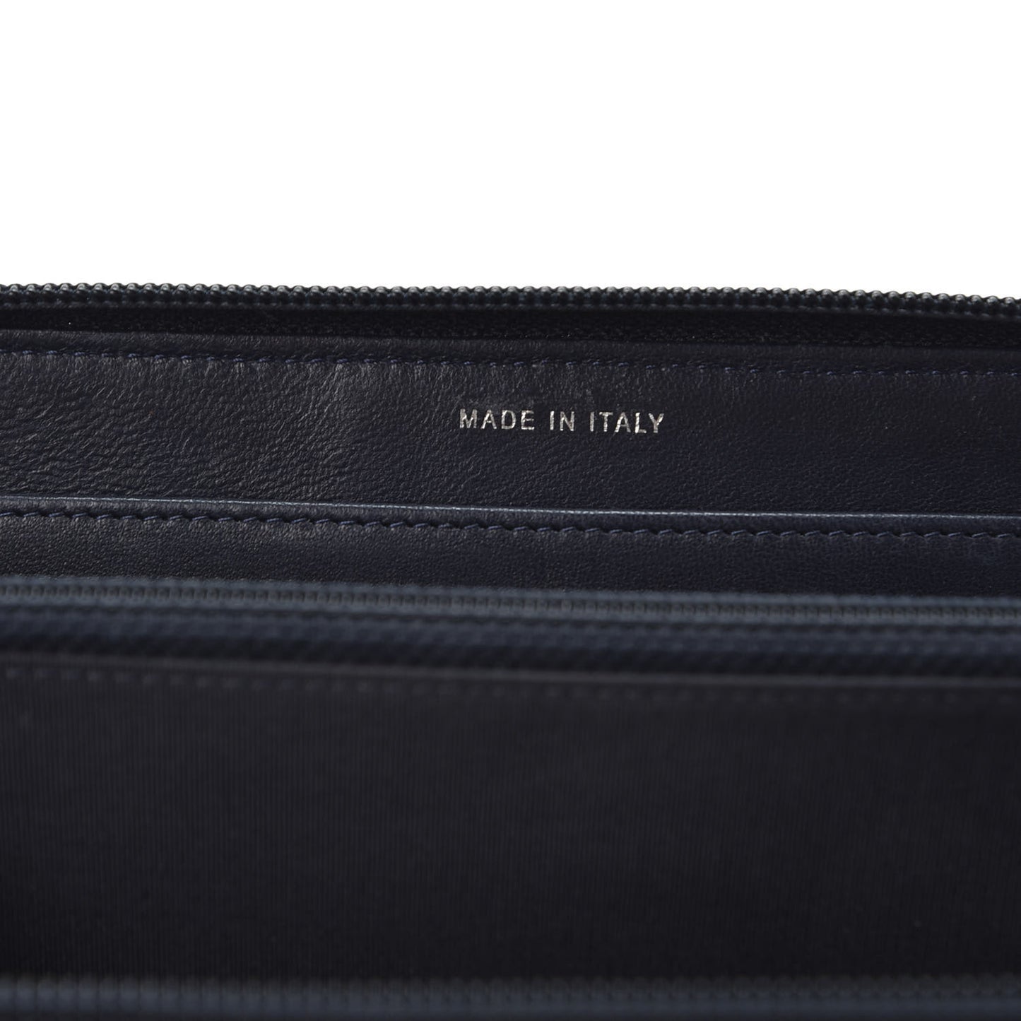 Lambskin Quilted Boy Zip Around Wallet Navy