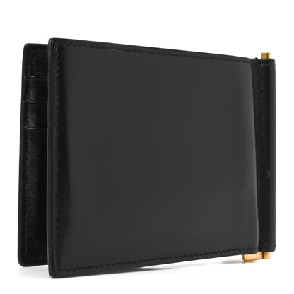 Saint Laurent Shiny Calfskin Tiny Cassandre Bill Clip Wallet Black 3 of 6