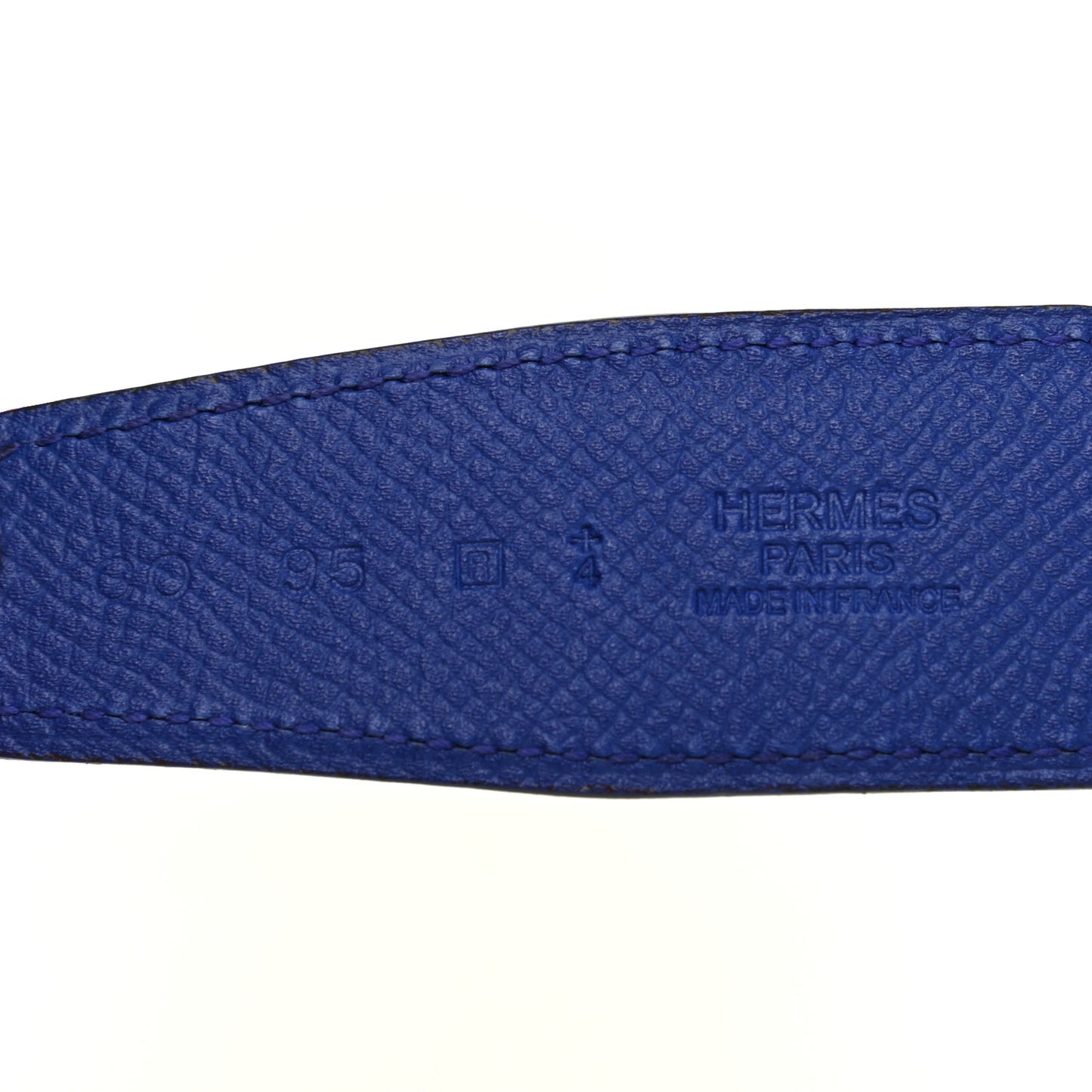 Epsom Swift 32mm Strie H Belt 95 Bleu Electrique Black