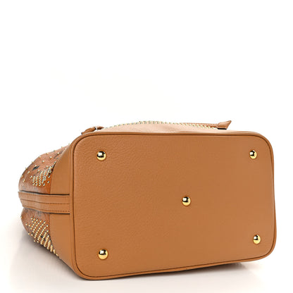 MCM Visetos Heritage Studded Drawstring Bucket Bag Cognac 4 of 10