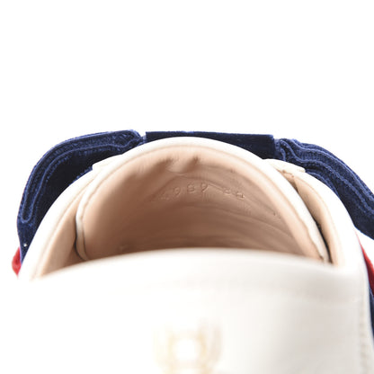 Gucci Calfskin Velvet Womens Bow Ace Sneakers 38 White 8 of 9