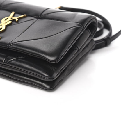 Saint Laurent Lambskin Patchwork Monogram Jamie Chain Wallet Black 9 of 11