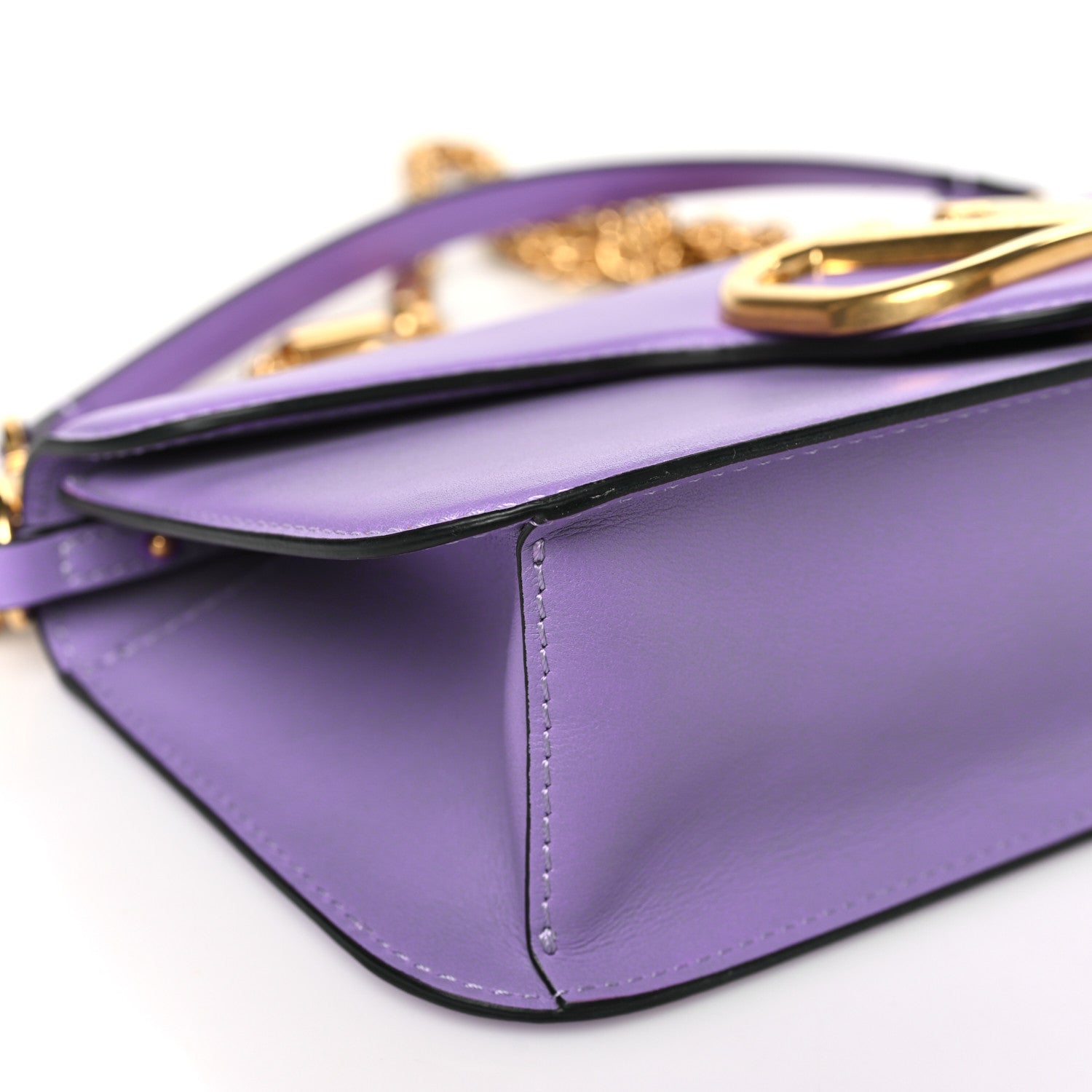 Valentino Garavani Calfskin Vlogo Loco Shoulder Bag Glicine 8 of 9