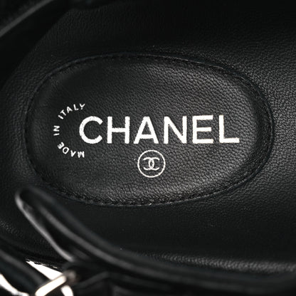 Chanel Lambskin Velcro Dad Sandals 39 Black 9 of 10
