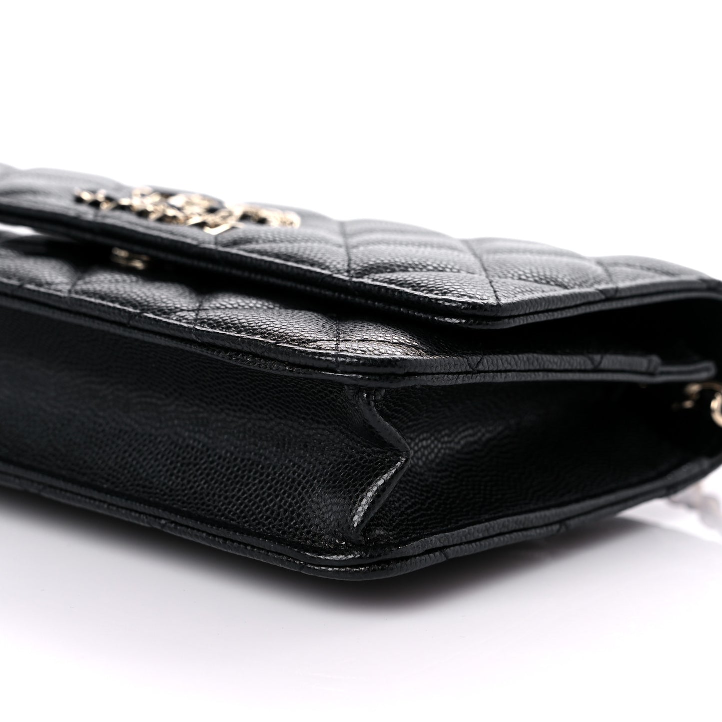 Caviar Quilted French New Wave Chain CC Wallet On Chain WOC Black