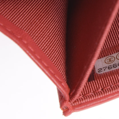 Chanel Lambskin Quilted Flap Card Holder Wallet Coral 7 of 7