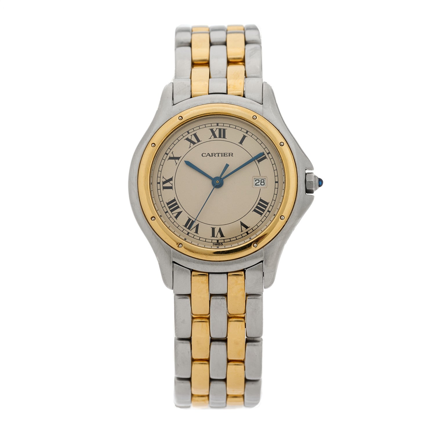 Cartier Stainless Steel 18K Yellow Gold 33mm Cougar Quartz Watch 1 of 4