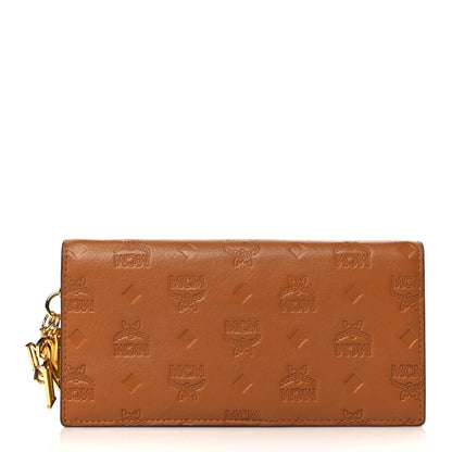 MCM Calfskin Ottomar Large Klara Two Fold Wallet Cognac 1 of 8