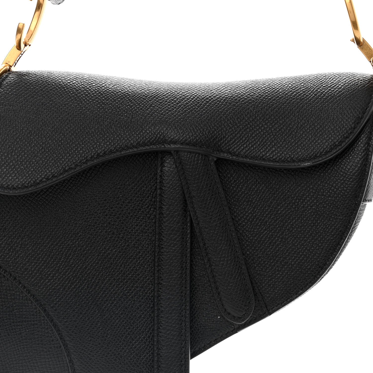 Christian Dior Grained Calfskin Mini Saddle Bag Black 6 of 8