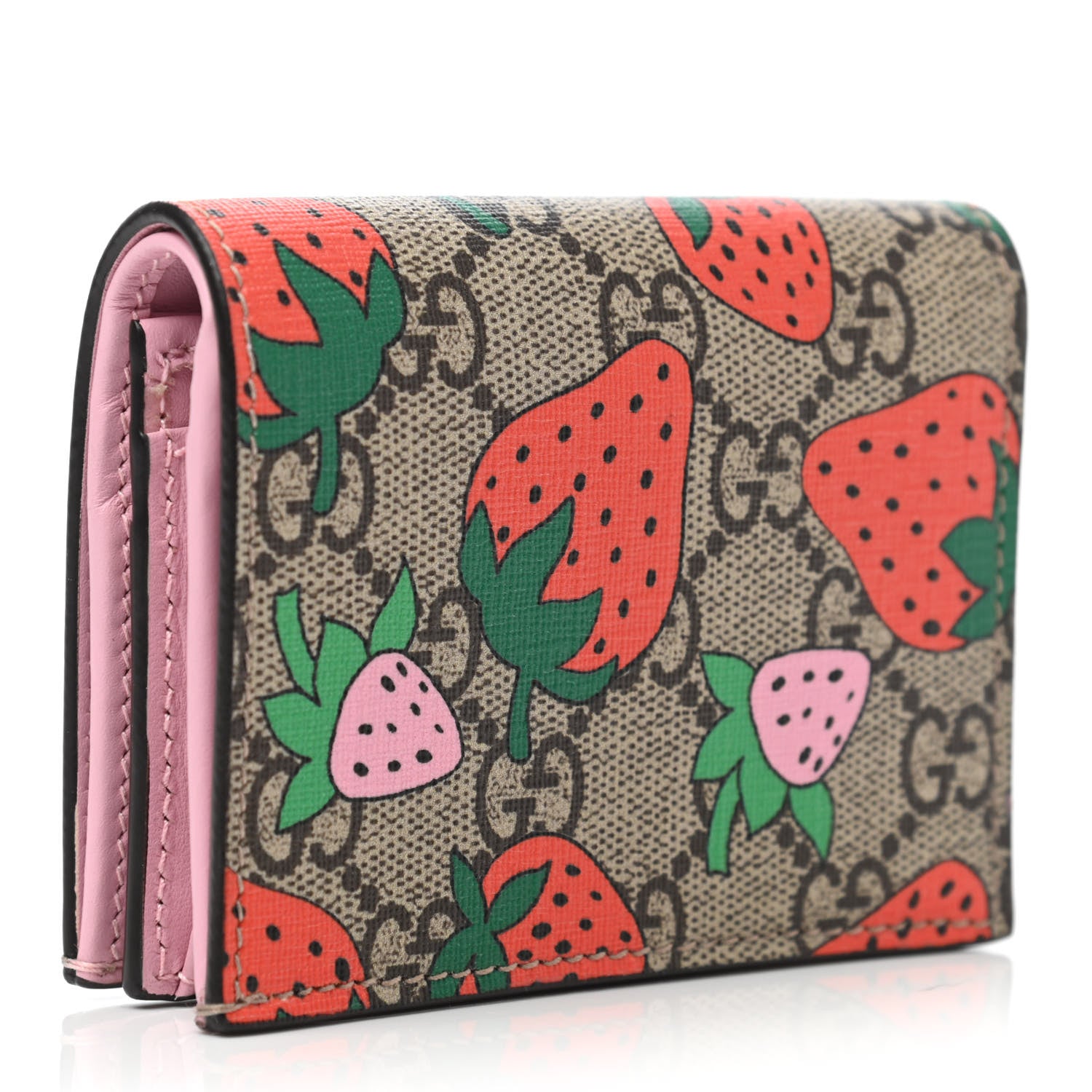 Gucci GG Supreme Monogram Strawberry Card Case 830996 – FASHIONPHILE