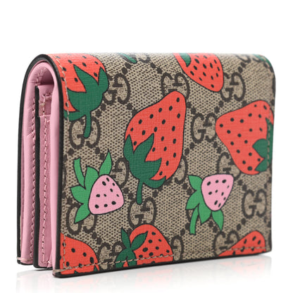 Gucci GG Supreme Monogram Strawberry Card Case 2 of 5