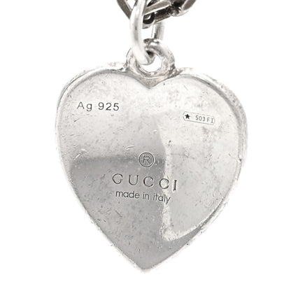 Gucci Sterling Silver Enamel Interlocking G Heart Necklace Red 4 of 4
