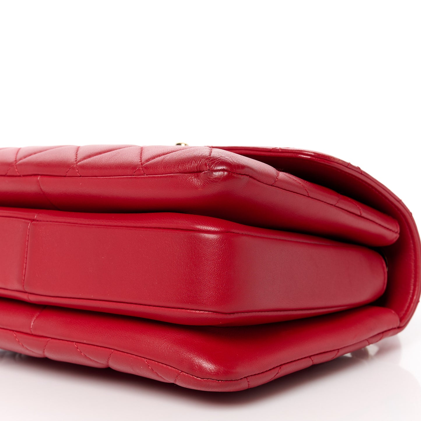 Lambskin Quilted Small Trendy CC Flap Dual Handle Bag Red